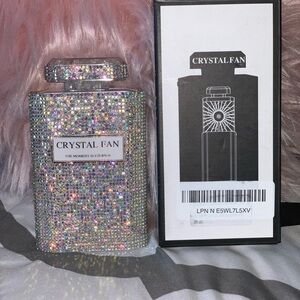 Crystal Fan Perfume Bottle with Rhinestones